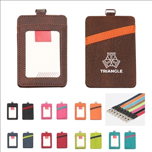 Dual Colored 3 Pockets PU Leather Card Holder
